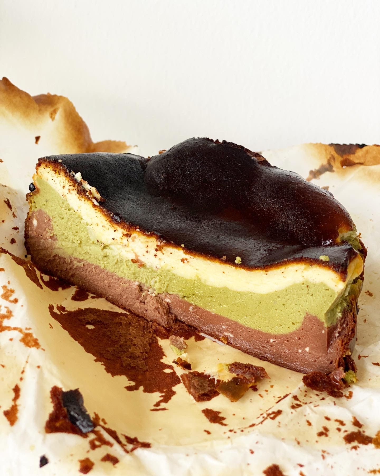 Matcha Green Tea Chocolate Burnt Cheese Cake